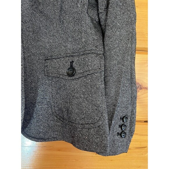 Talbots Jacket Womens Size 8P Black Donegal Tweed Wool Blend 2 Button 4 Pockets - Picture 2 of 6